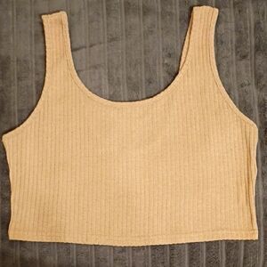 SHEIN Beige Ribbed Crop Top